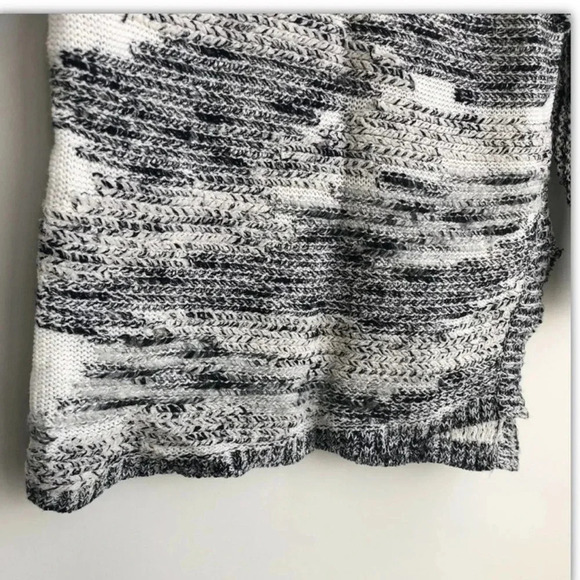 Moth Jacquard Marled Anthropologie Fringe Wool Sweater long sleeve textured - Picture 4 of 11